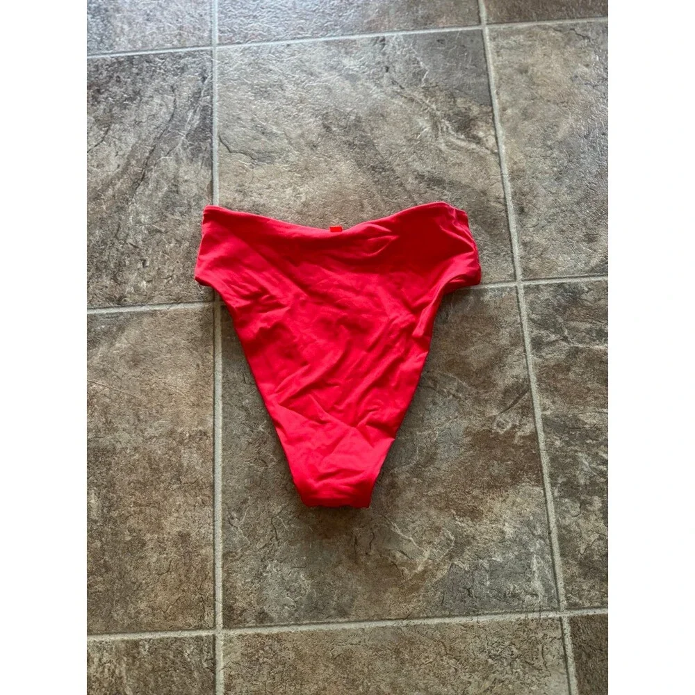 Skims Signature Swim Mid Waist Bottom Ruby Size XXS